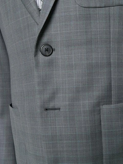 Shop Prada Check Blazer - Grey