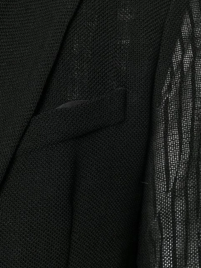 Shop Ann Demeulemeester Sheer Panel Blazer In Black