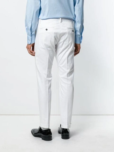 Shop Dsquared2 Button Waistband Chinos In White