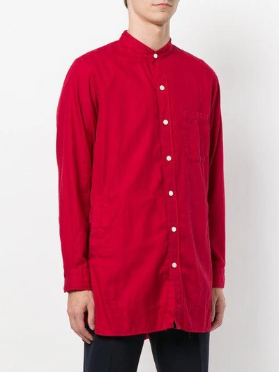 Shop Tss Long Button Shirt In Red