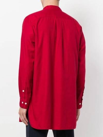 Shop Tss Long Button Shirt In Red