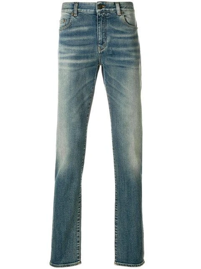 Shop Saint Laurent Slim Fit Jeans - Blue