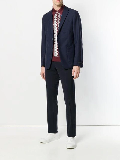 Shop Prada Single Breasted Blazer In Blue