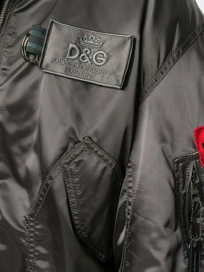 Shop Dolce & Gabbana Patch Bomber Jacket - Green