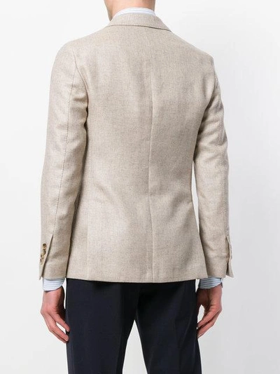 Shop Lardini Single Breasted Blazer In Neutrals