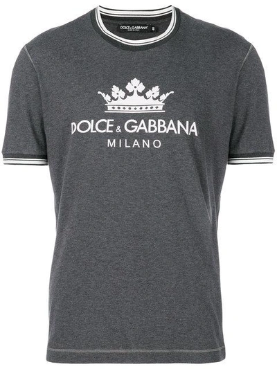 Shop Dolce & Gabbana King Logo T-shirt - Grey