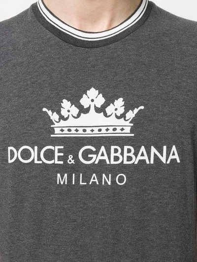 Shop Dolce & Gabbana King Logo T-shirt - Grey