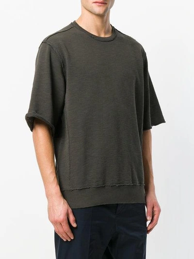 Shop Jil Sander Short Sleeve Raw Stitch Sweatshirt