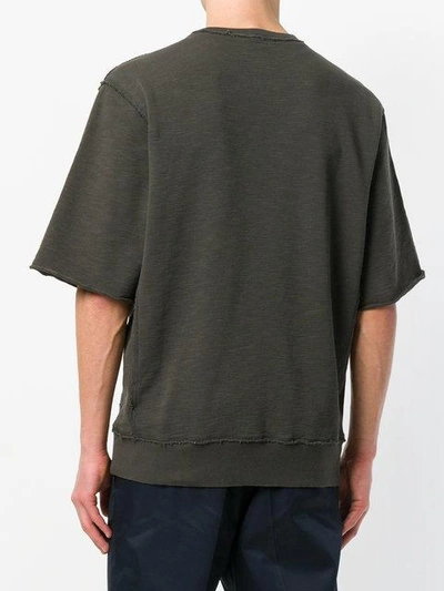 Shop Jil Sander Short Sleeve Raw Stitch Sweatshirt