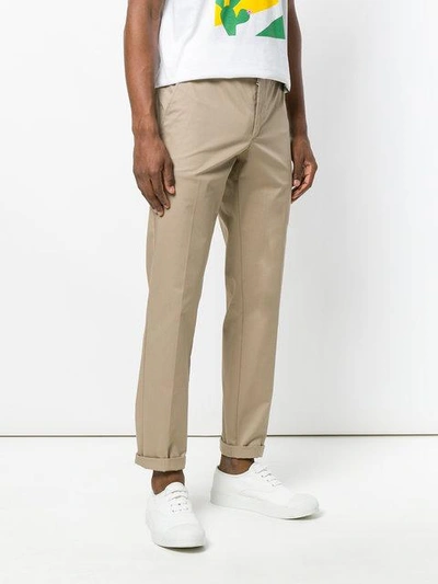 Shop Prada Classic Chino Trousers In Neutrals