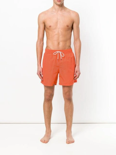 Shop Polo Ralph Lauren Embroidered Logo Swim Shorts - Yellow