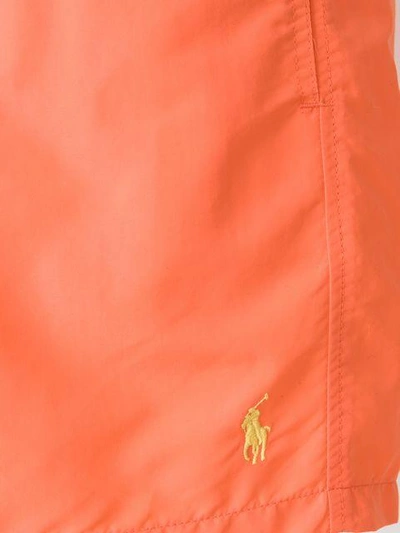 Shop Polo Ralph Lauren Embroidered Logo Swim Shorts - Yellow