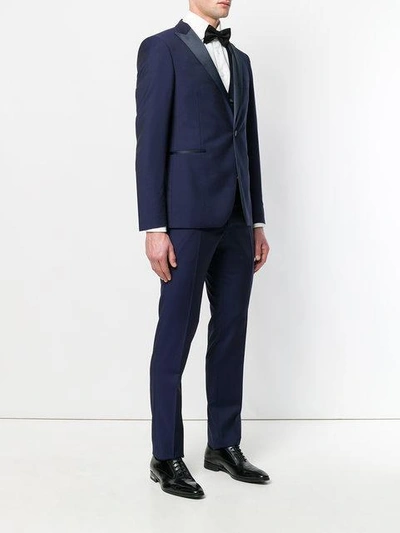 Shop Tagliatore Smoking Dinner Suit In Blue