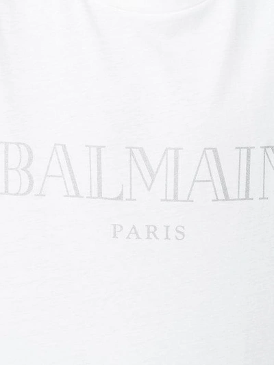 Shop Balmain Logo Tank Top In White