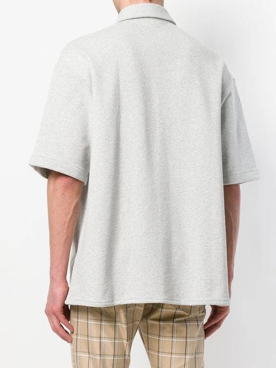 Shop Sunnei Oversized Short-sleeved Shirt In Grey