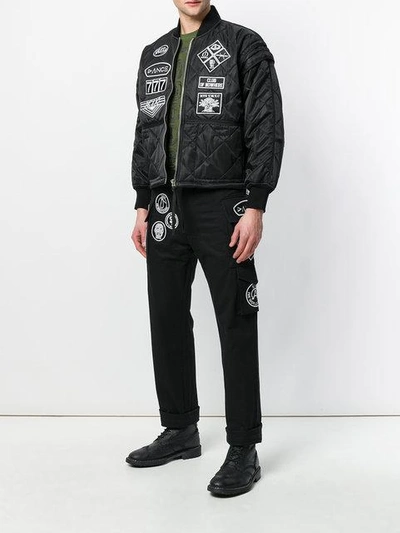 Shop Ktz Scout Patches Quilted Bomber Jacket In Black
