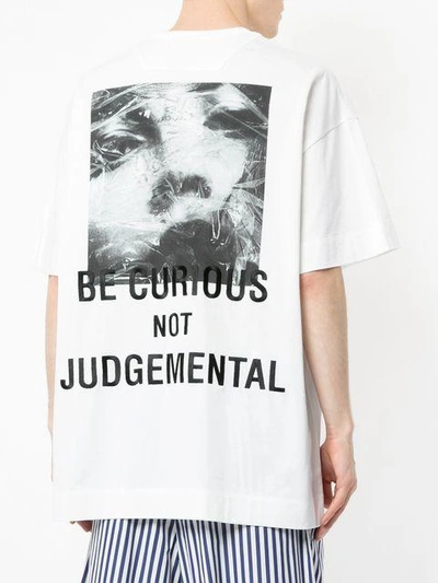 Shop Juunj Juun.j Be Curious Not Judgemental T-shirt - White