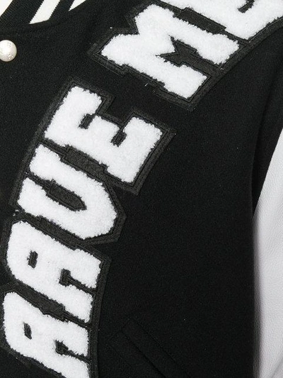 Shop Misbhv Cropped Slogan Bomber Jacket - Black