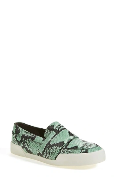 3.1 Phillip Lim / フィリップ リム Morgan Snake-effect Leather Slip-on Sneakers In Green