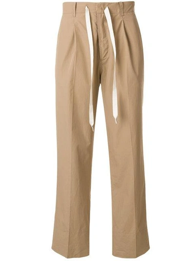 Shop Federico Curradi Straight Leg Trousers - Brown