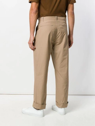 Shop Federico Curradi Straight Leg Trousers - Brown