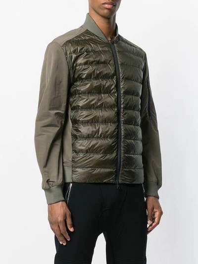 Moncler Ariege Contrast-panel Quilted-down Jacket In Green | ModeSens
