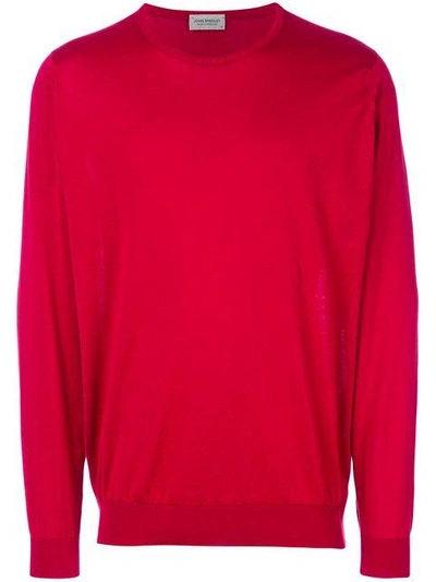 Shop John Smedley Crew Neck Sweater In Dandy Red