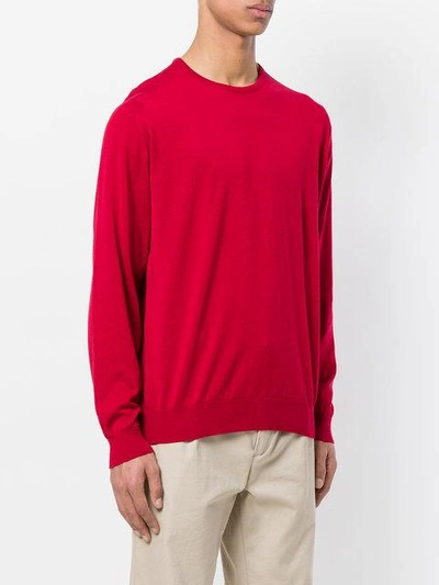 Shop John Smedley Crew Neck Sweater In Dandy Red