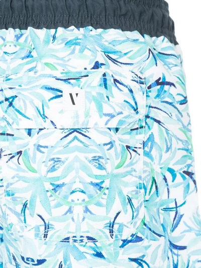 Shop Venroy Watercolour Palms Swim Shorts - Blue