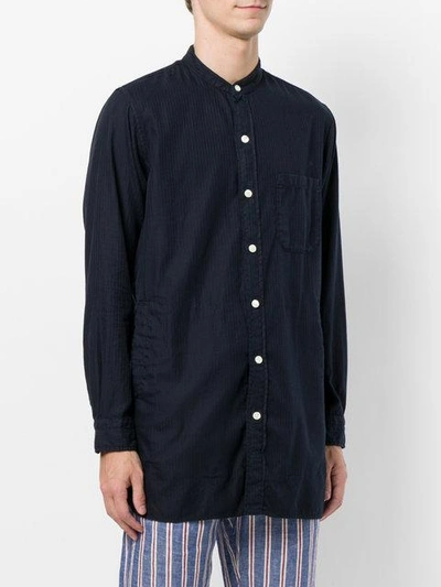 Shop Tss Long Button Shirt In Blue