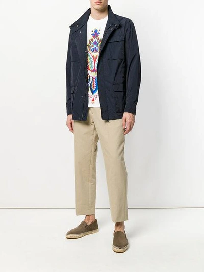 Shop Etro Military Jacket In Blue