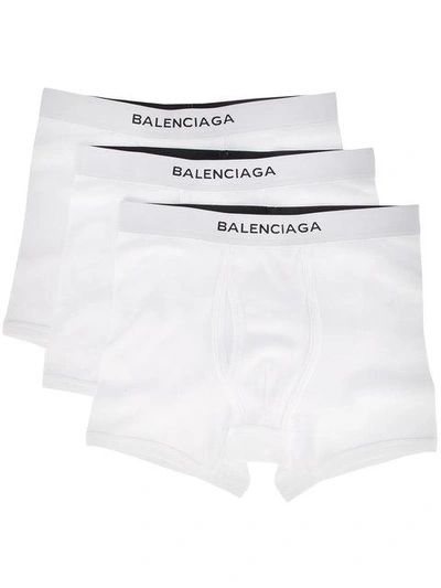 Shop Balenciaga White Three Piece Boxer Set