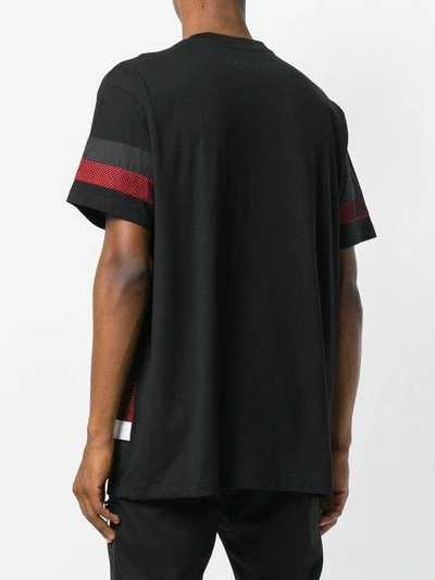 Shop Les Hommes Urban Stripe Detail T-shirt - Black