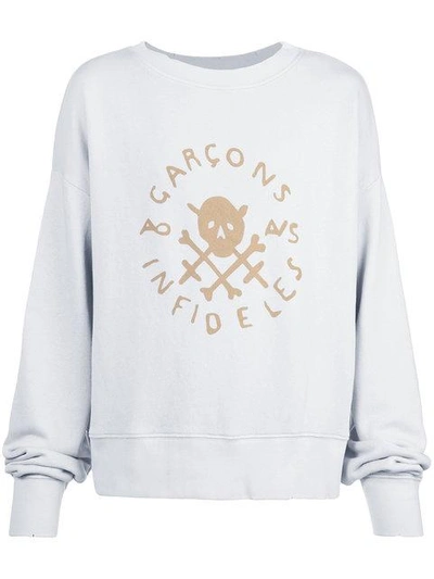 skull logo print sweatshirt