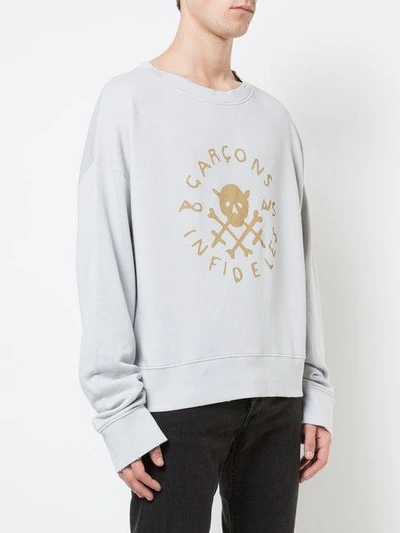 skull logo print sweatshirt