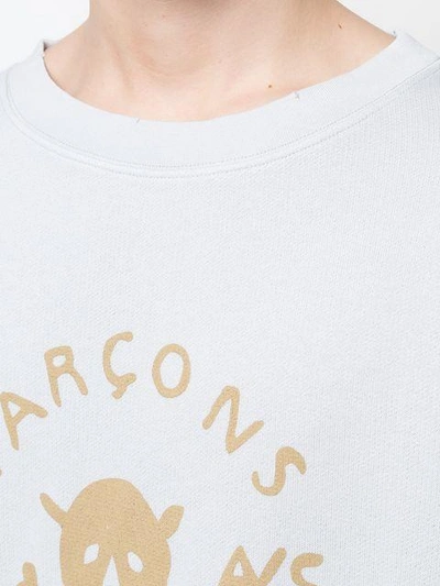 Shop Garcons Infideles Skull Logo Print Sweatshirt