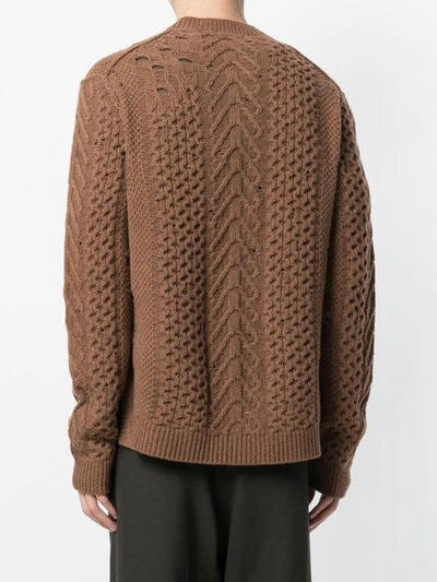 Shop Damir Doma Distressed-effect Knitted Sweater - Brown