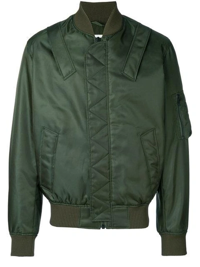 Shop Kenzo Zip Bomber Jacket In Green