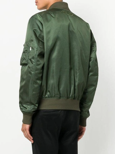 Shop Kenzo Zip Bomber Jacket In Green