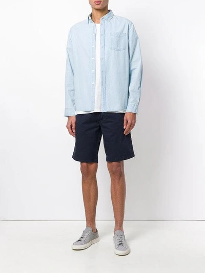 Shop Eleventy Knee-length Chino Shorts In Blue