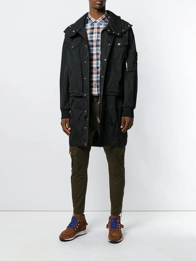 Shop Dsquared2 Sport Trench Coat In Black