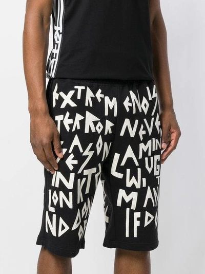 Shop Ktz Letter Print Track Shorts In Black