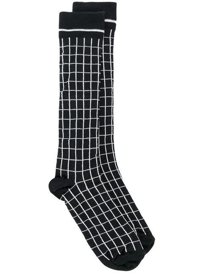 Shop Haider Ackermann Checked Socks In Black
