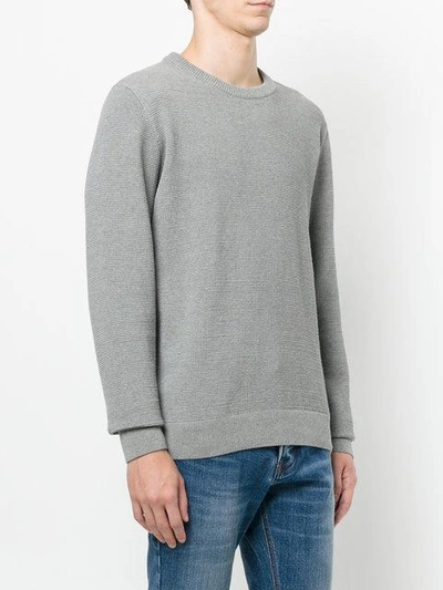Shop Ami Alexandre Mattiussi Seed Stitch Crew Neck Sweater In Grey