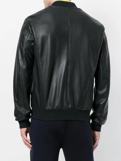 Shop Dirk Bikkembergs Zipped Bomber Jacket In Black