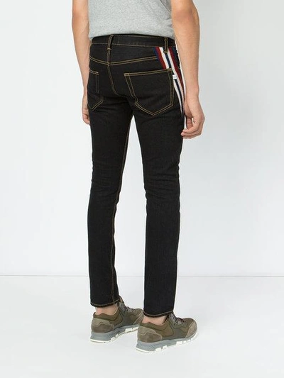Shop Facetasm Stripe Detail Skinny Jeans In Blue