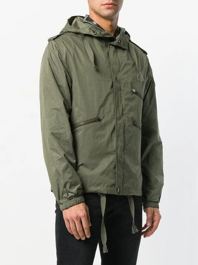 Shop Saint Laurent Zipped Parka Jacket In Green