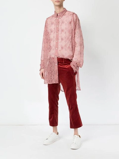 Shop Ann Demeulemeester Embroidered Button Shirt