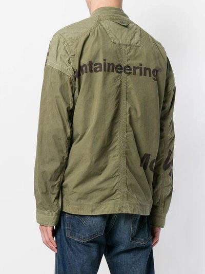 Shop White Mountaineering Panelled Shirt Jacket - Green
