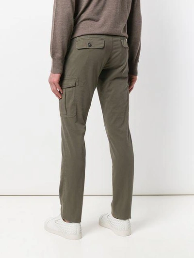 Shop Eleventy Cargo Trousers In Green